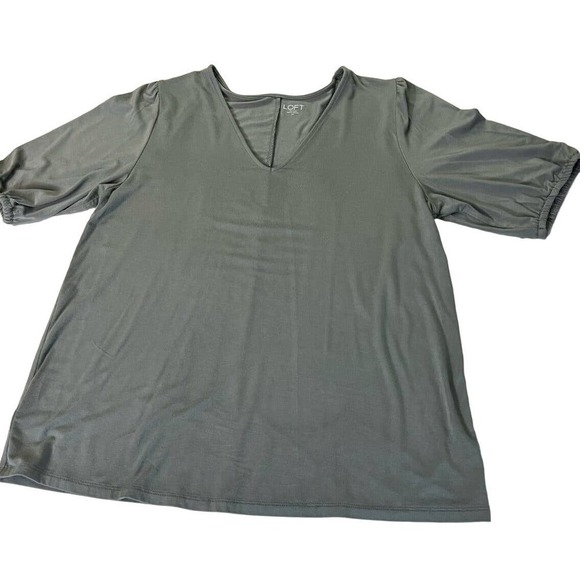 Women's Loft Factory Top, V-Neck, 3 Quarter Sleeves, Khaki, Medium - Picture 2 of 8